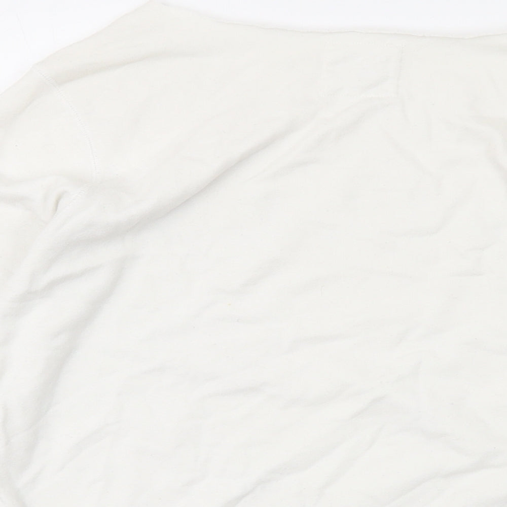 Jack Wills Womens White Cotton Pullover Sweatshirt Size 12 Pullover