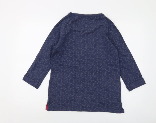 Cameo Rose Womens Blue Geometric Cotton Pullover Sweatshirt Size S Pullover