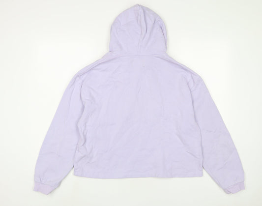 Pieces Womens Purple Cotton Pullover Hoodie Size L Pullover