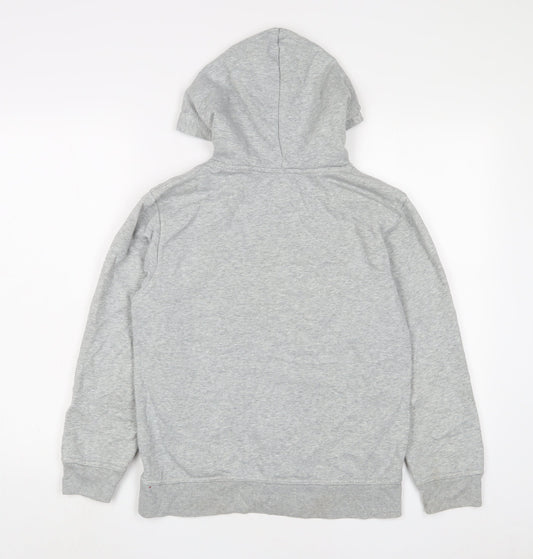 Gap Boys Grey Cotton Pullover Hoodie Size 12 Years Pullover - Logo, Embroidered
