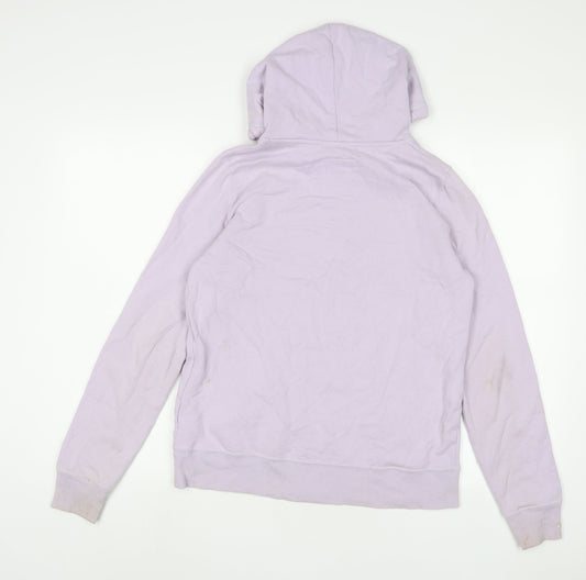 Hollister Womens Purple Cotton Pullover Hoodie Size S Pullover - Logo, Embroidered
