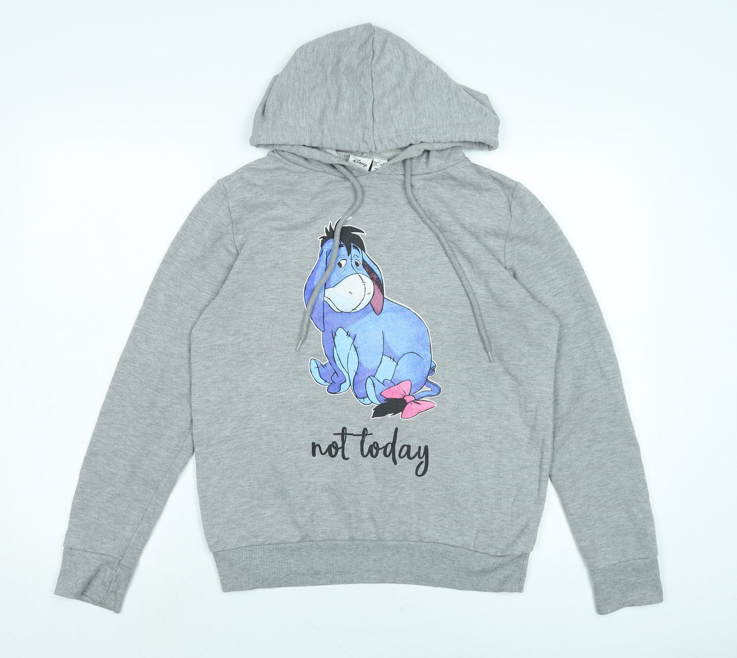 Disney Womens Grey Polyester Pullover Hoodie Size S - NOT TODAY