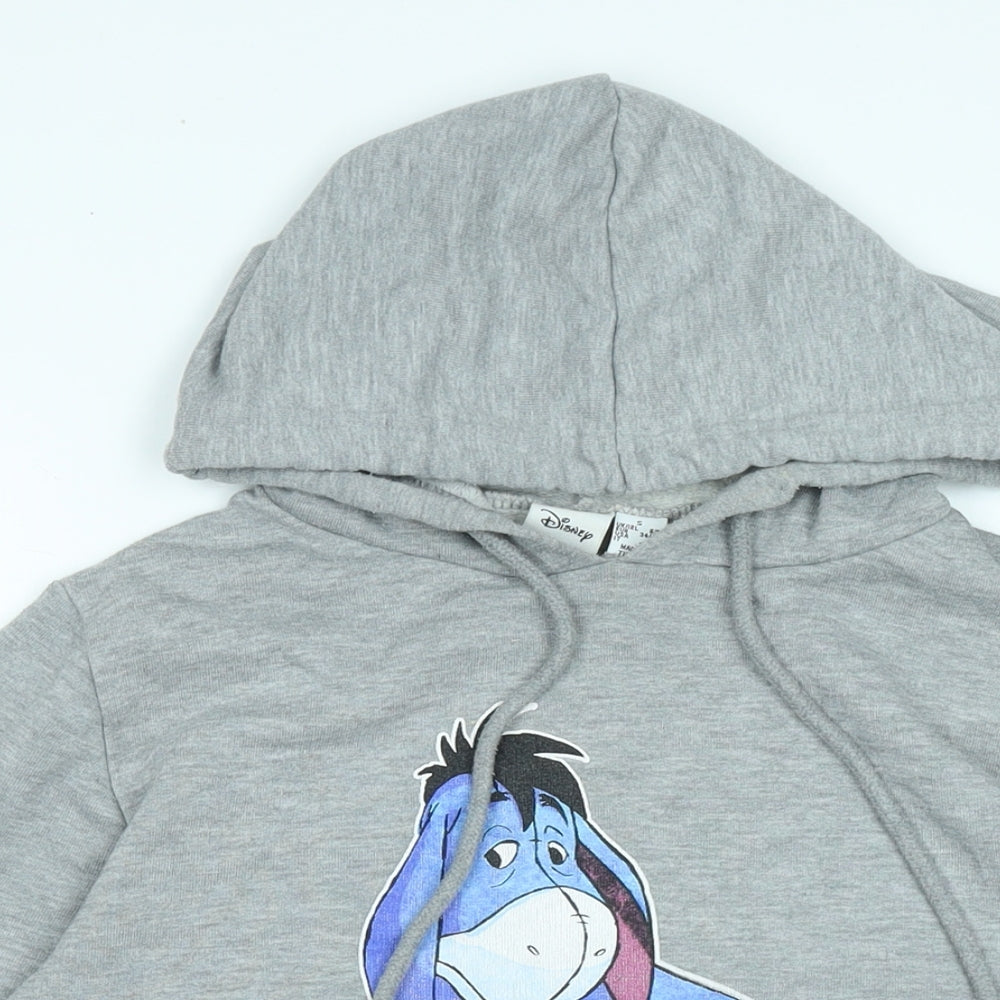 Disney Womens Grey Polyester Pullover Hoodie Size S - NOT TODAY
