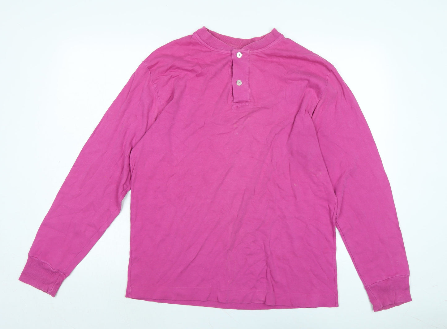 United Colors of Benetton Womens Pink Cotton Basic T-Shirt Size M Crew Neck - Logo