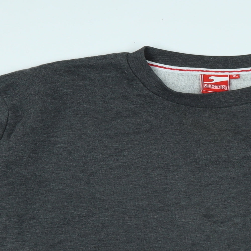 Slazenger Mens Green Polyester Pullover Sweatshirt Size XL - Logo