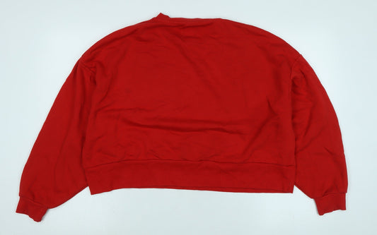 Disney Womens Red Polyester Pullover Sweatshirt Size M - Micky and Friends