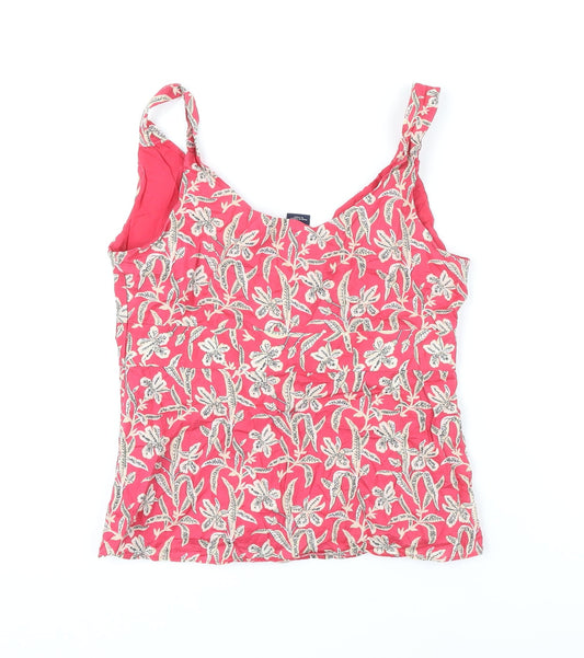 Gap Womens Pink Floral 100% Cotton Basic Blouse Size S V-Neck