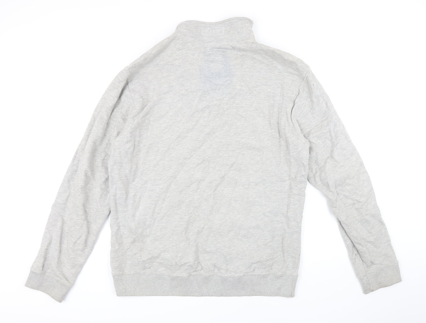 Crew Clothing Mens Grey Cotton Henley Hoodie Size L