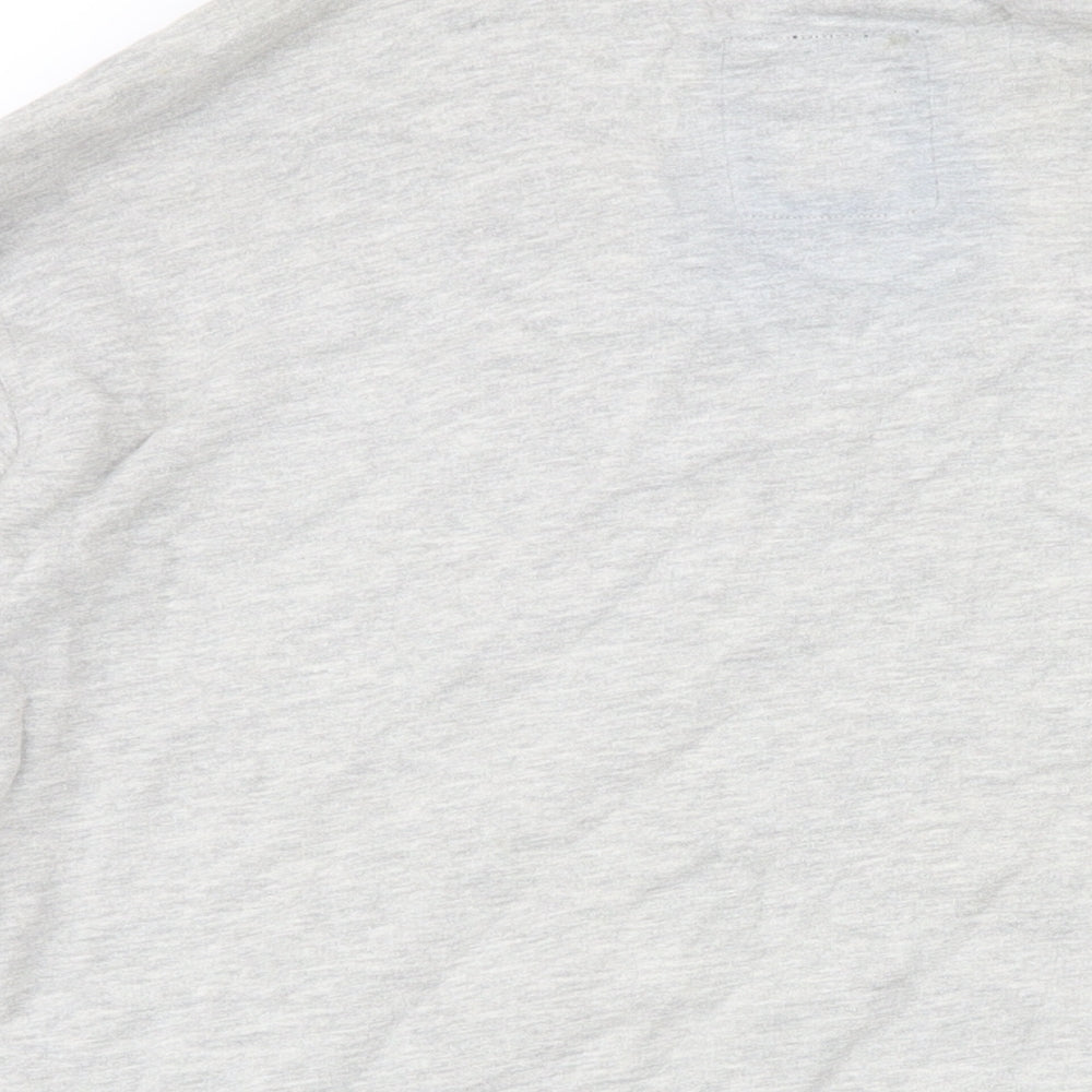 Crew Clothing Mens Grey Cotton Henley Hoodie Size L