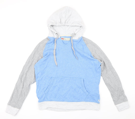 Levis Womens Multicoloured Colourblock Polyester Pullover Hoodie Size M Drawstring