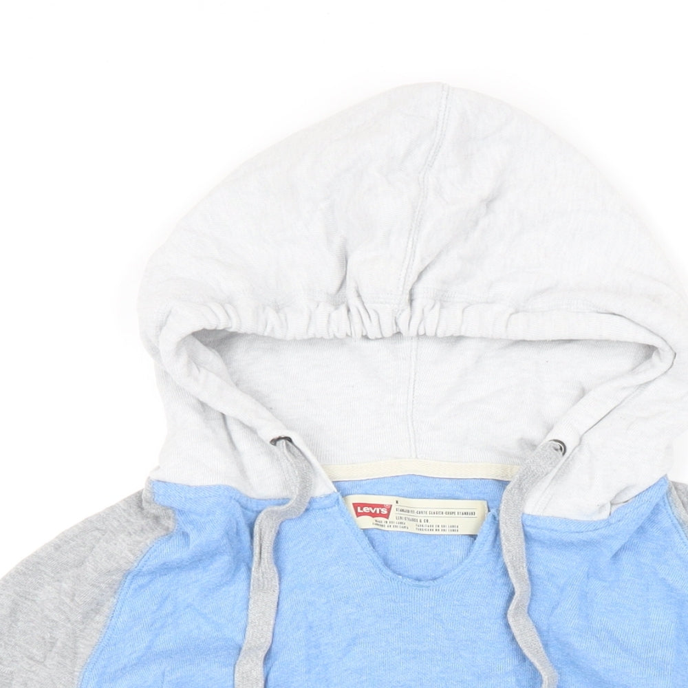 Levis Womens Multicoloured Colourblock Polyester Pullover Hoodie Size M Drawstring