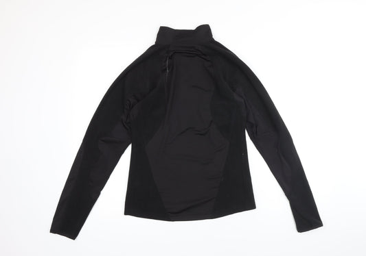 Ziener Womens Black Polyester Basic Casual Size 8 Mock Neck Zip