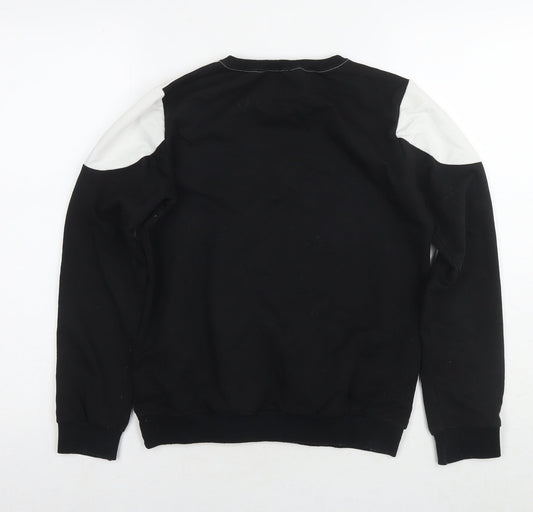 Glamify Womens Black Colourblock Cotton Pullover Sweatshirt Size 10 Pullover