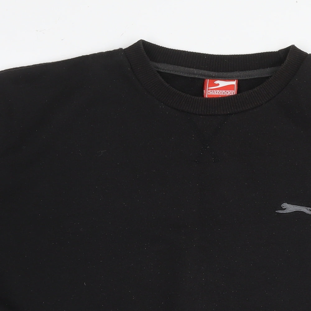 Slazenger Womens Black Polyester Pullover Sweatshirt Size L Pullover