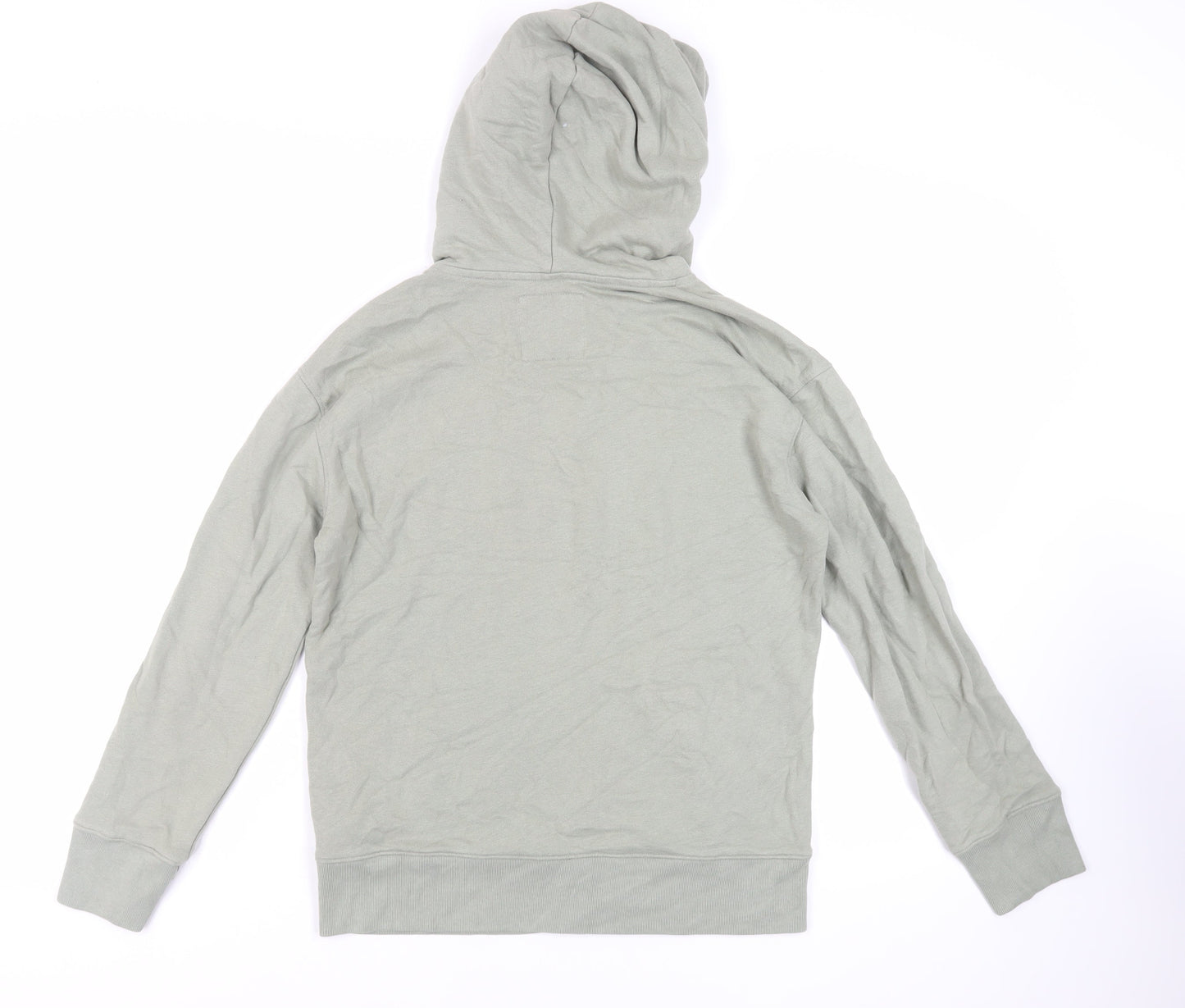 Hollister Mens Green Cotton Pullover Hoodie Size XS - Logo Pockets