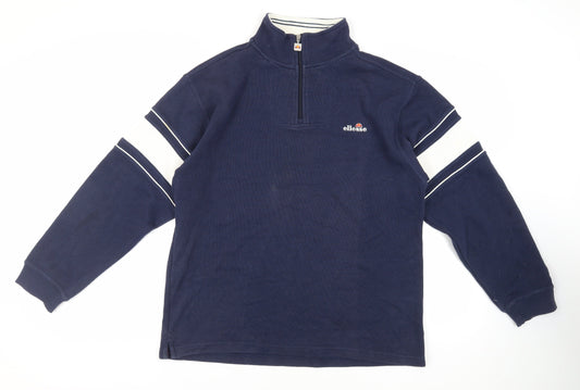 ellesse Mens Blue Cotton Pullover Sweatshirt Size L - Logo