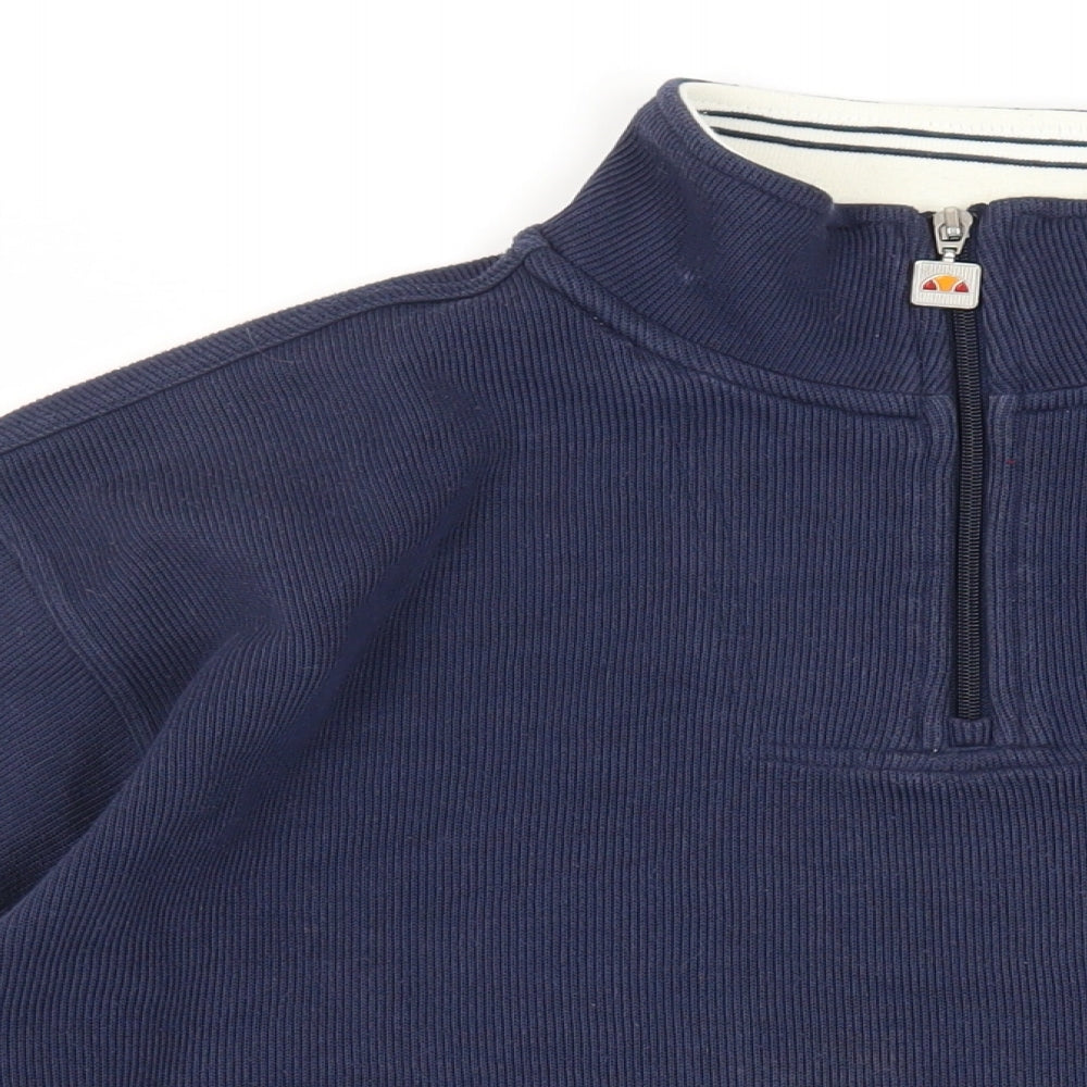 ellesse Mens Blue Cotton Pullover Sweatshirt Size L - Logo