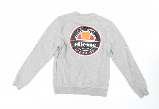 ellesse Girls Grey Cotton Pullover Sweatshirt Size M Pullover