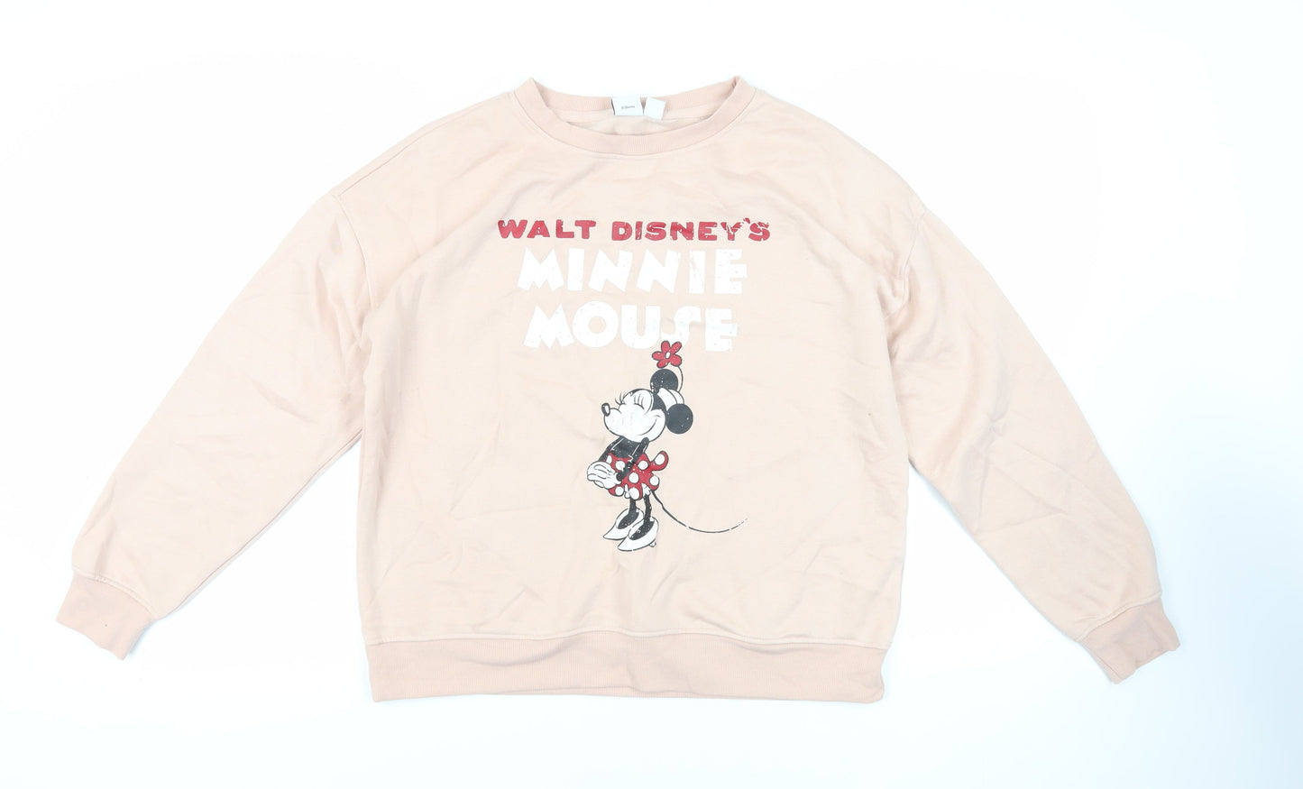 Disney Womens Pink Polyester Pullover Sweatshirt Size M Pullover - Minnie Mosue