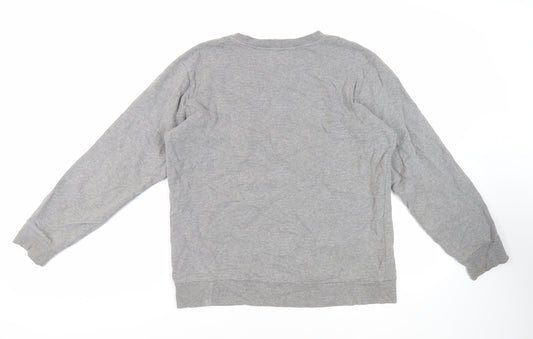 Calvin Klein Jeans Mens Grey Cotton Pullover Sweatshirt Size L - Logo