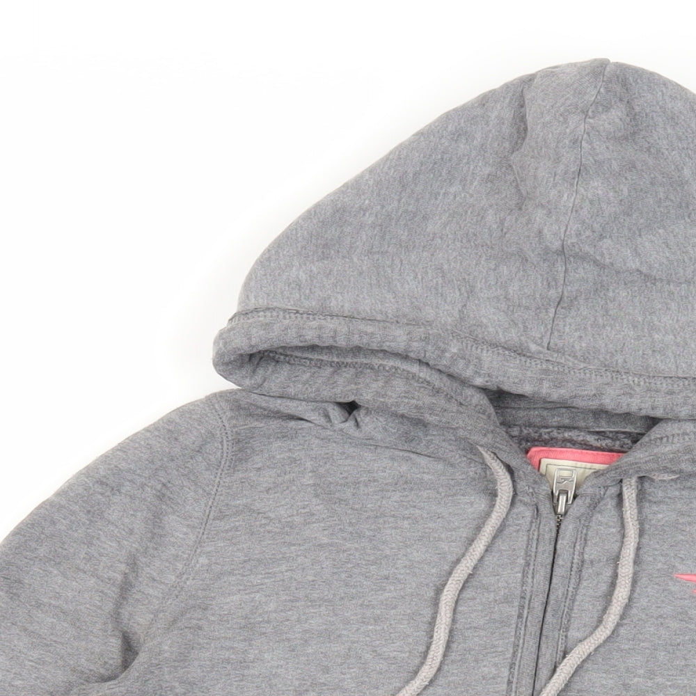 Hollister Womens Grey Cotton Full Zip Hoodie Size M Zip - Logo Pockets