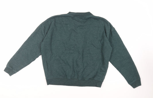Jack Wills Womens Green Cotton Pullover Sweatshirt Size 14 Pullover