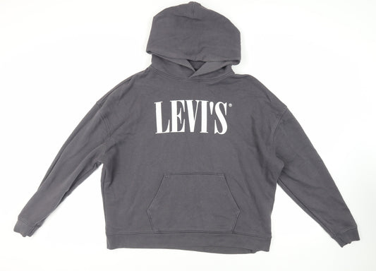 Levi's Womens Grey Cotton Pullover Hoodie Size XL Pullover - Logo