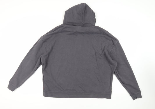 Levi's Womens Grey Cotton Pullover Hoodie Size XL Pullover - Logo