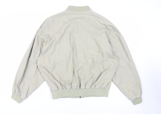 St Michael Mens Green Bomber Jacket Jacket Size L Zip - Vintage