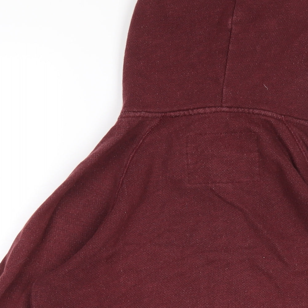 Jack Wills Womens Red Cotton Full Zip Hoodie Size 8 Zip