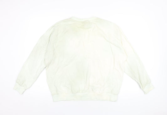 Disney Womens Yellow Cotton Pullover Sweatshirt Size 16 Pullover - Mickey Mouse Basketball