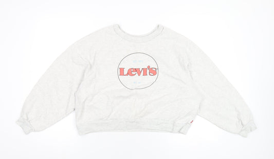 Levi's Womens Grey Cotton Pullover Sweatshirt Size M Pullover