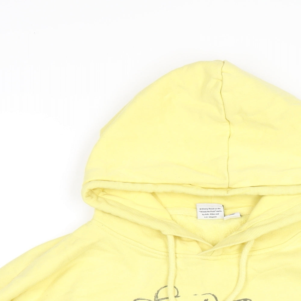 Disney Womens Yellow Cotton Pullover Hoodie Size 12 Pullover - Winnie the Pooh