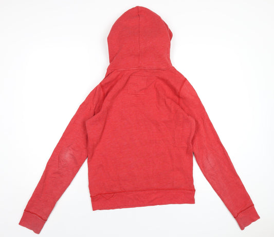 Hollister Womens Red Cotton Pullover Hoodie Size M Pullover