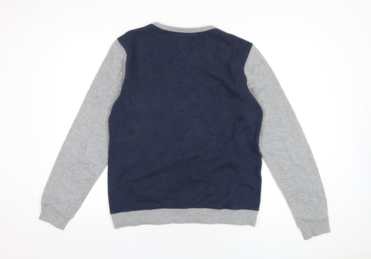 Your Turn Mens Blue Cotton Pullover Sweatshirt Size M