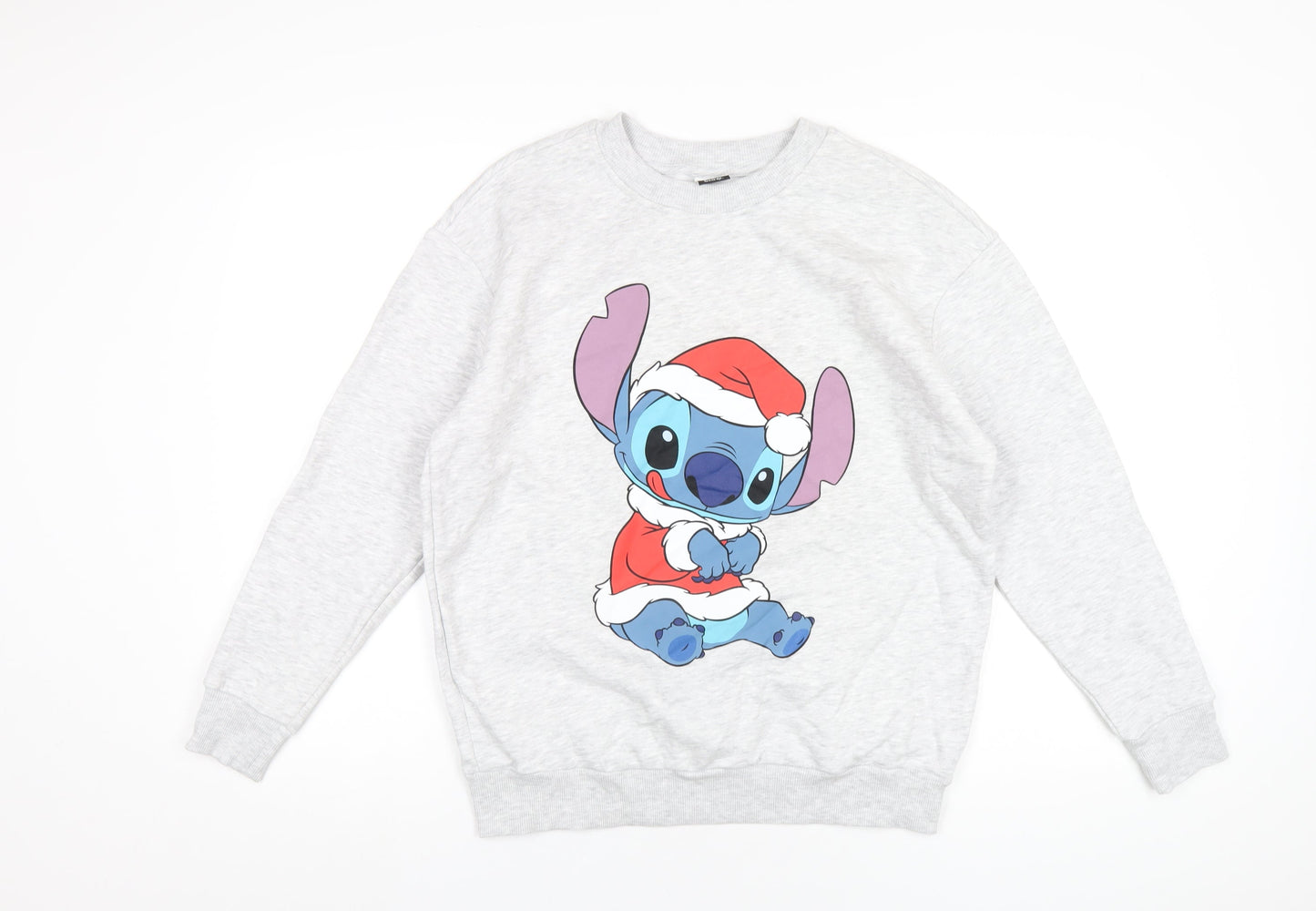 Disney Womens Green Cotton Pullover Sweatshirt Size 12 Pullover - Lilo & Stitch Christmas