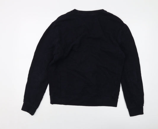 Zara Mens Blue Cotton Pullover Sweatshirt Size M