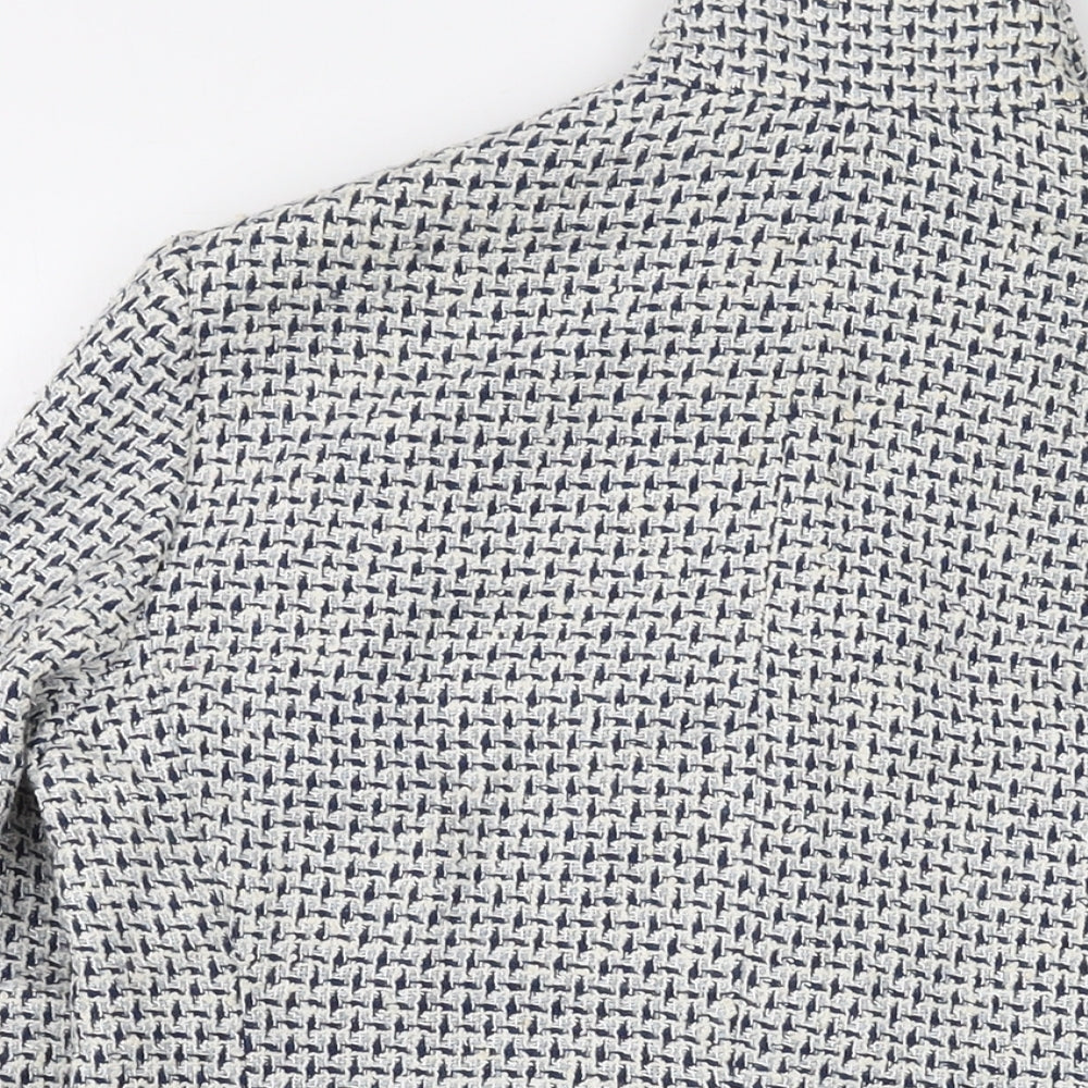 Marks and Spencer Womens Blue Geometric Jacket Size 10 Zip