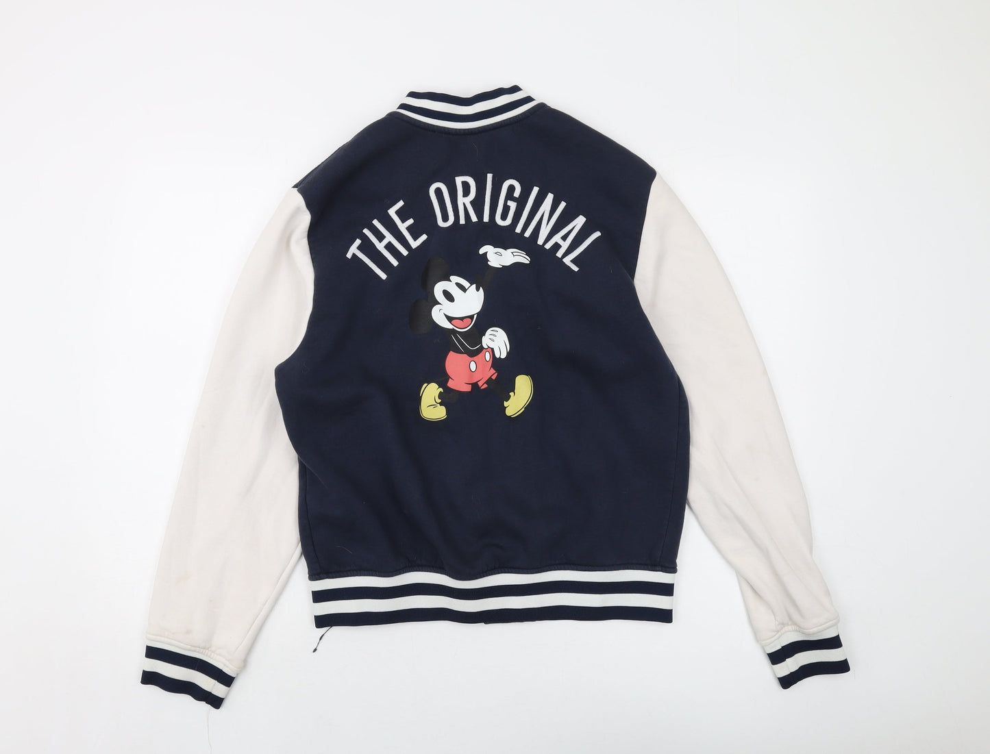 Disney Womens Blue Cotton Pullover Sweatshirt Size XS Snap - Mickey Mouse