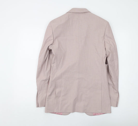 Marks and Spencer Mens Pink Polyester Jacket Suit Jacket Size 34 Regular