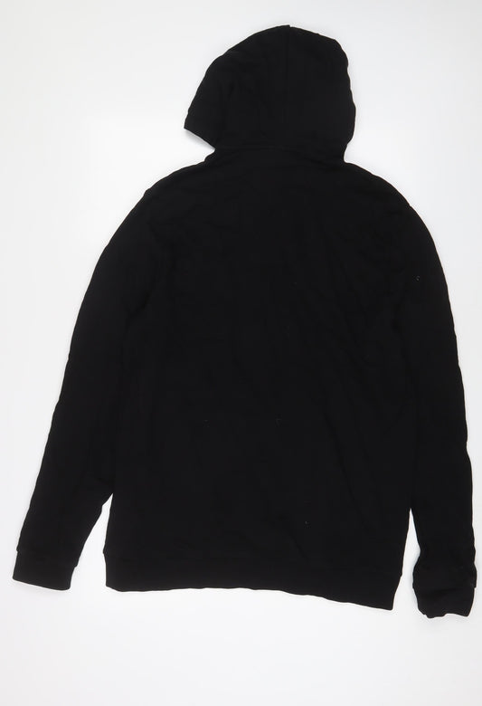 ASOS Mens Black Cotton Pullover Hoodie Size 2XL