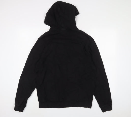 ASOS Mens Black Cotton Pullover Hoodie Size L