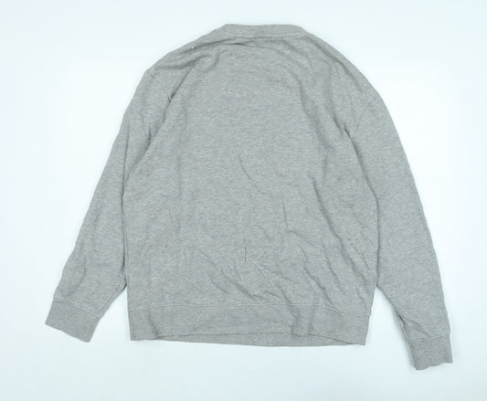Lee Jeans Mens Grey Polyester Pullover Sweatshirt Size L - Logo