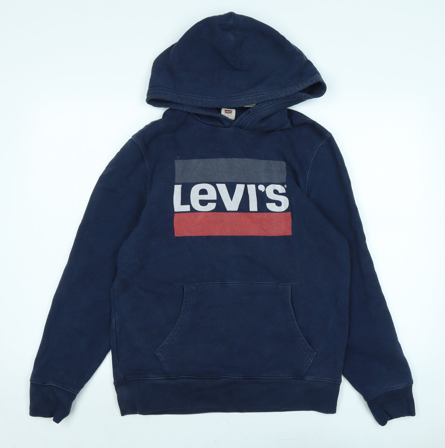 Levi's Mens Blue Cotton Pullover Hoodie Size M - Logo