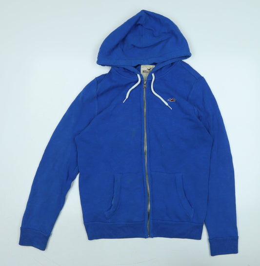 Hollister Mens Blue Jacket Size S Zip - Logo
