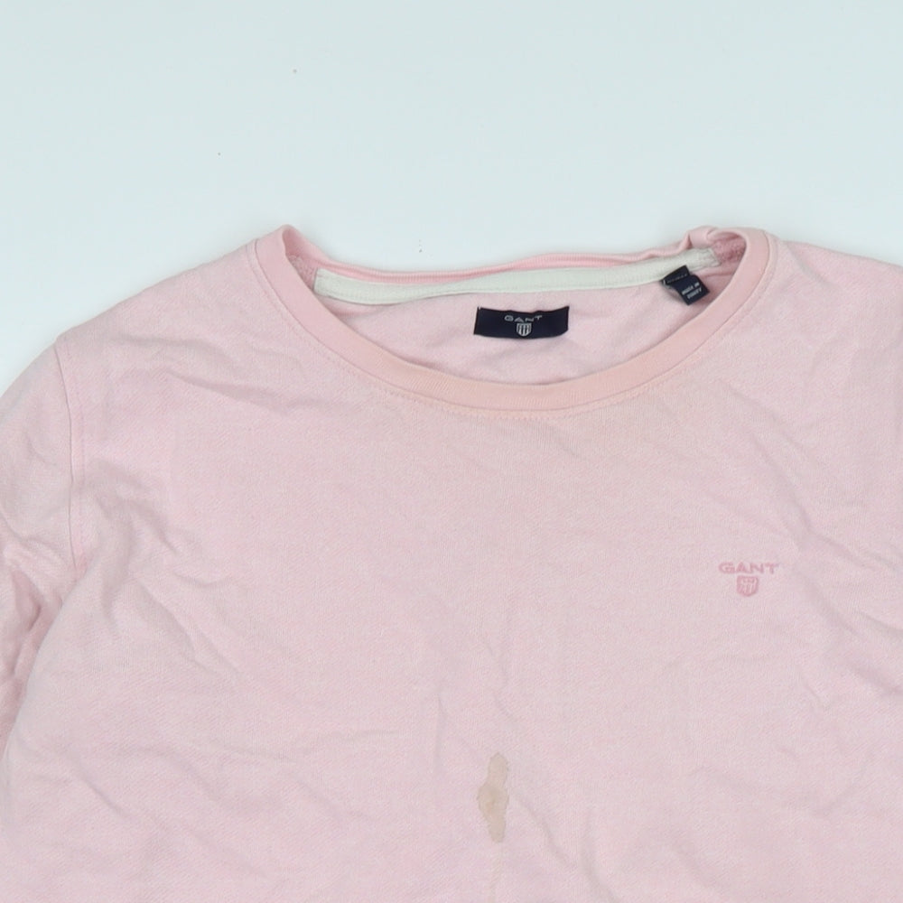 GANT Womens Pink Polyester Pullover Sweatshirt Size L - Logo