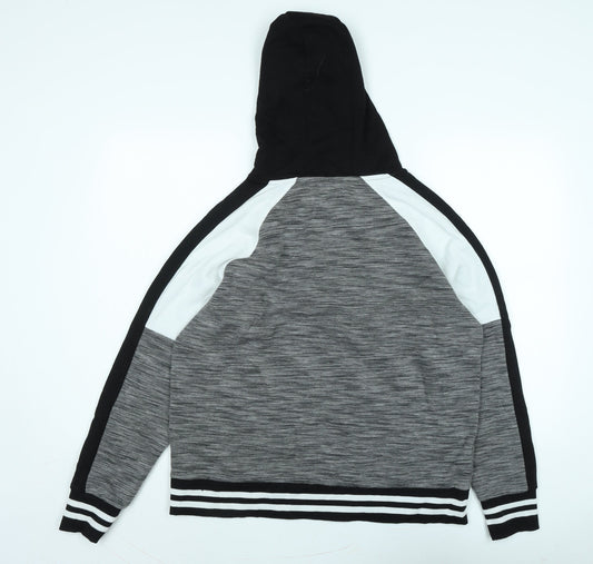 Souluxe Mens Grey Polyester Pullover Hoodie Size L - Logo