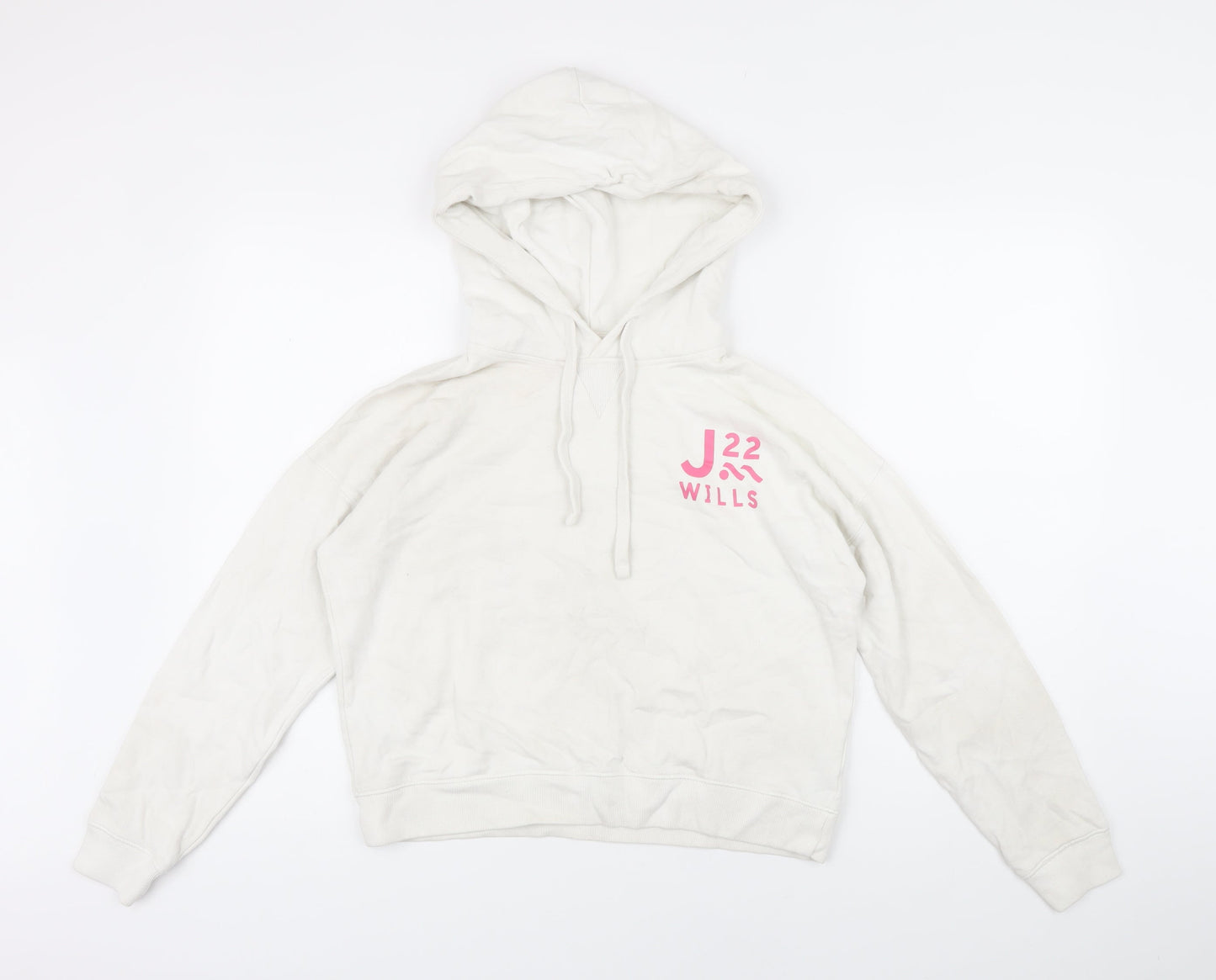 Jack Wills Womens White Cotton Pullover Hoodie Size 6