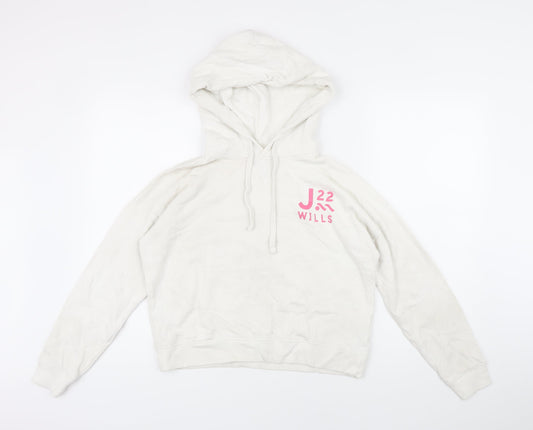 Jack Wills Womens White Cotton Pullover Hoodie Size 6