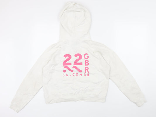 Jack Wills Womens White Cotton Pullover Hoodie Size 6